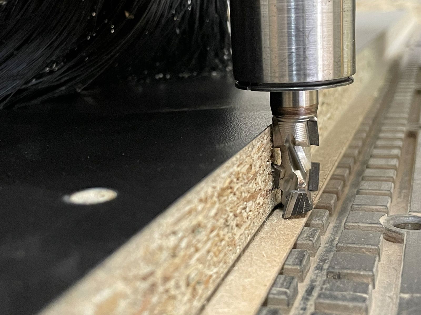Detail van een CNC-gefreesd onderdeel